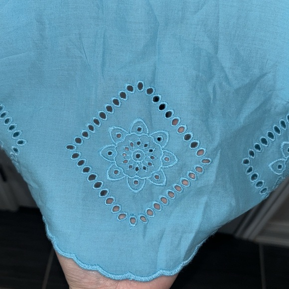 Tu Women Cotton Blue Blouse - Picture 3 of 7